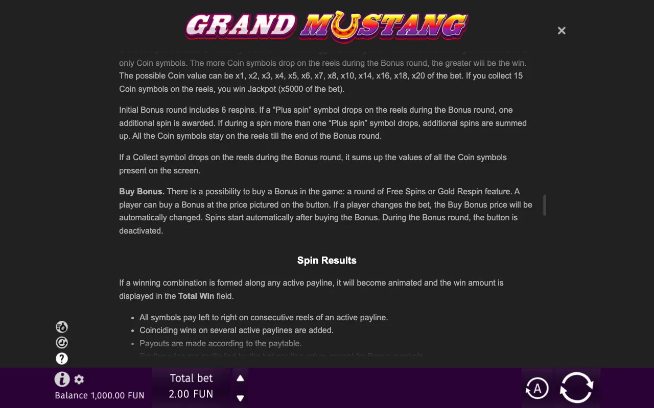 Game rules, page 8 — Grand Mustang