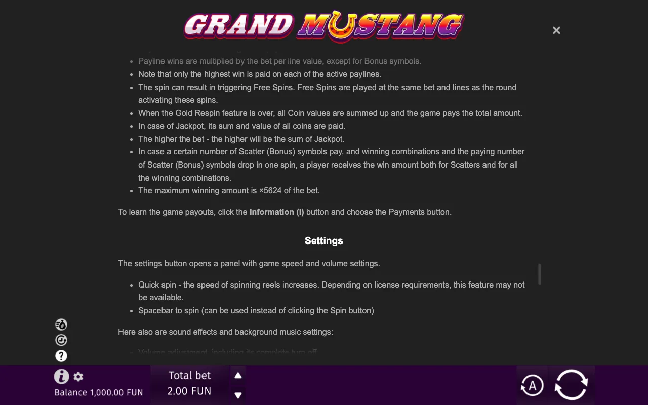 Game rules, page 9 — Grand Mustang