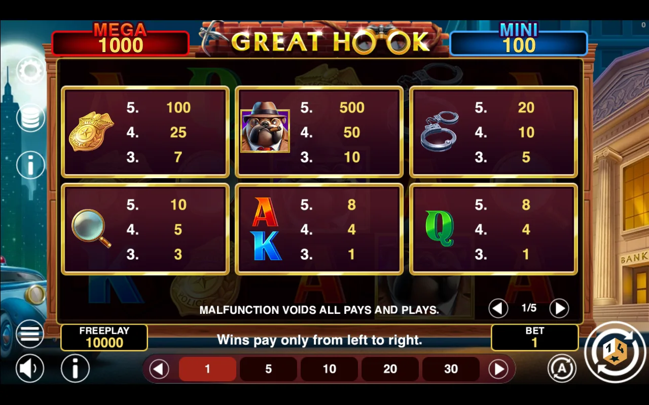 Game rules, page 1 — Great Hook Hold And Win