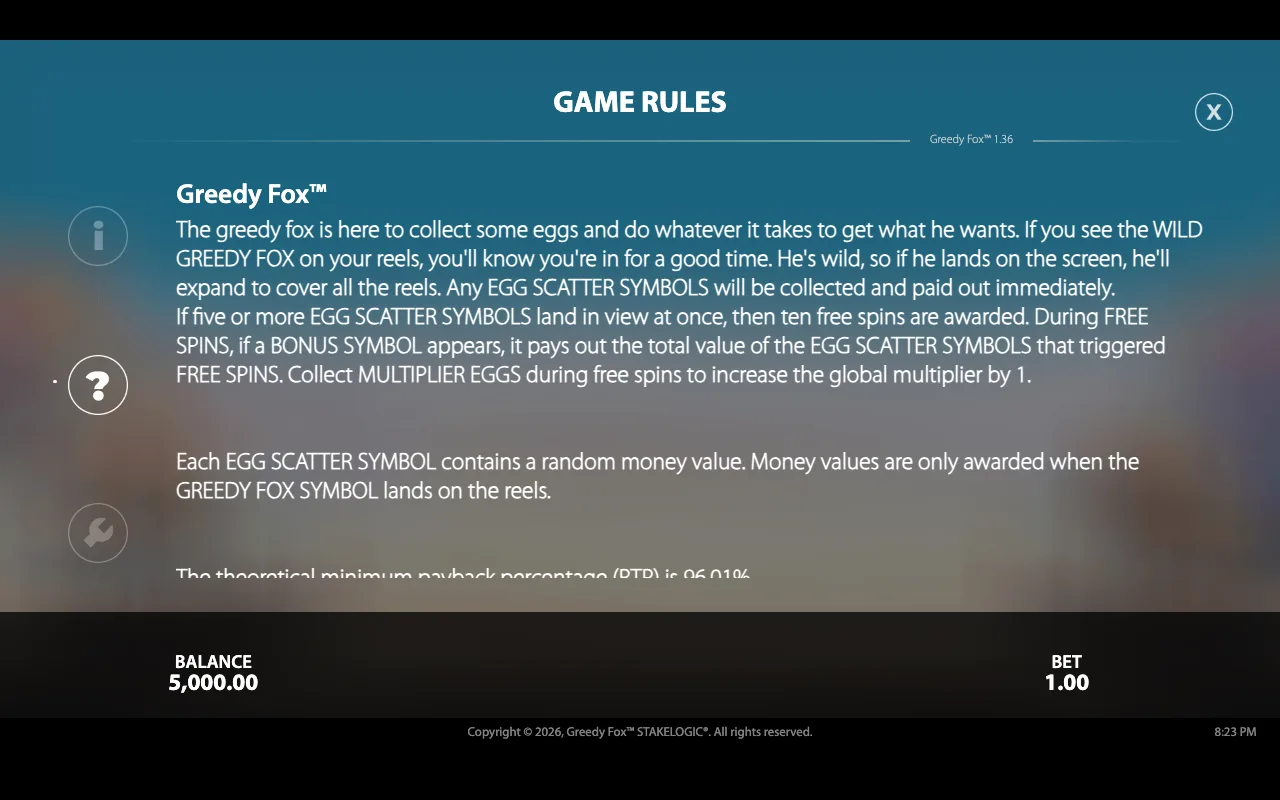 Game rules — Greedy Fox
