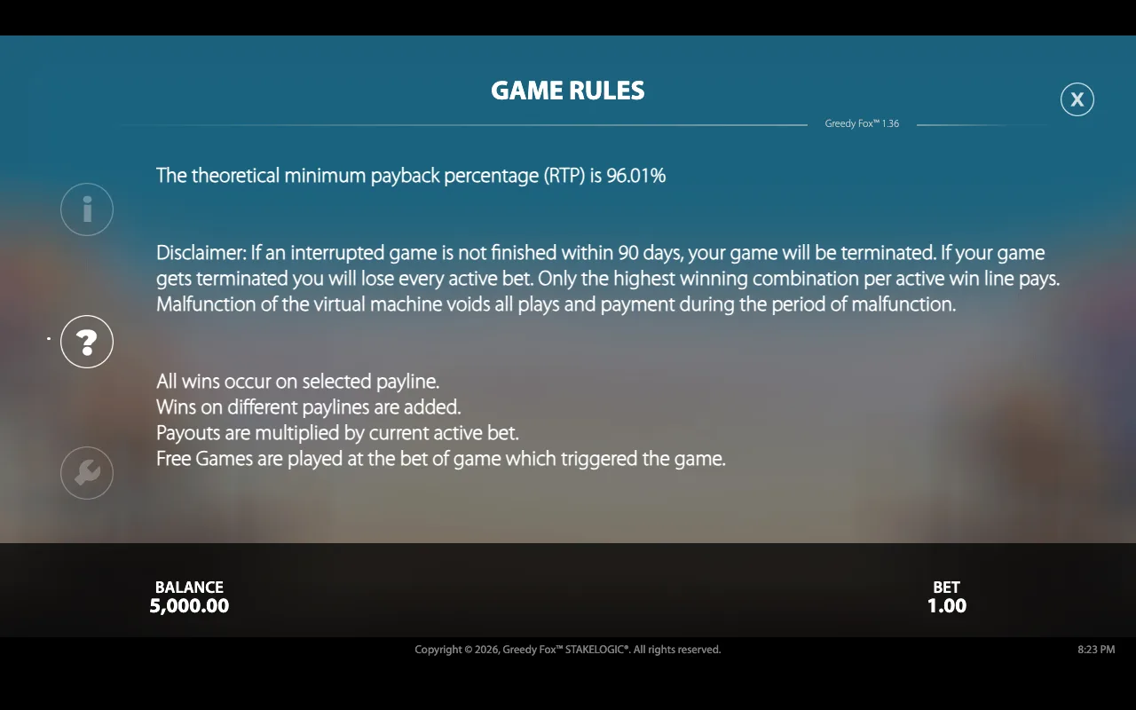 Game rules — Greedy Fox