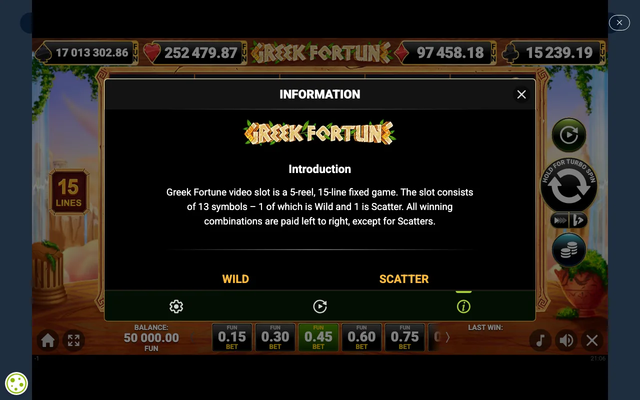 Game rules, page 1 — Greek Fortune