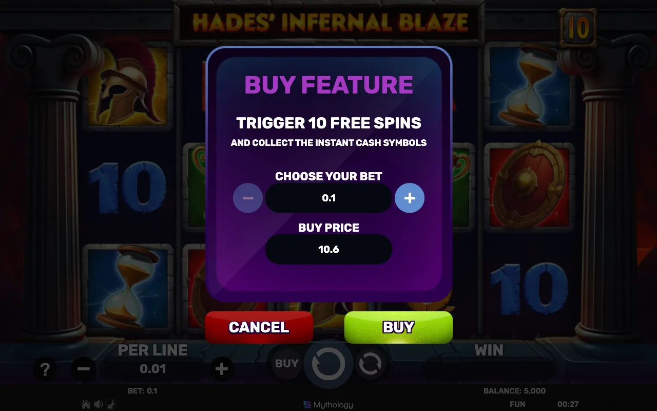 Buying the feature — Hades Infernal Blaze