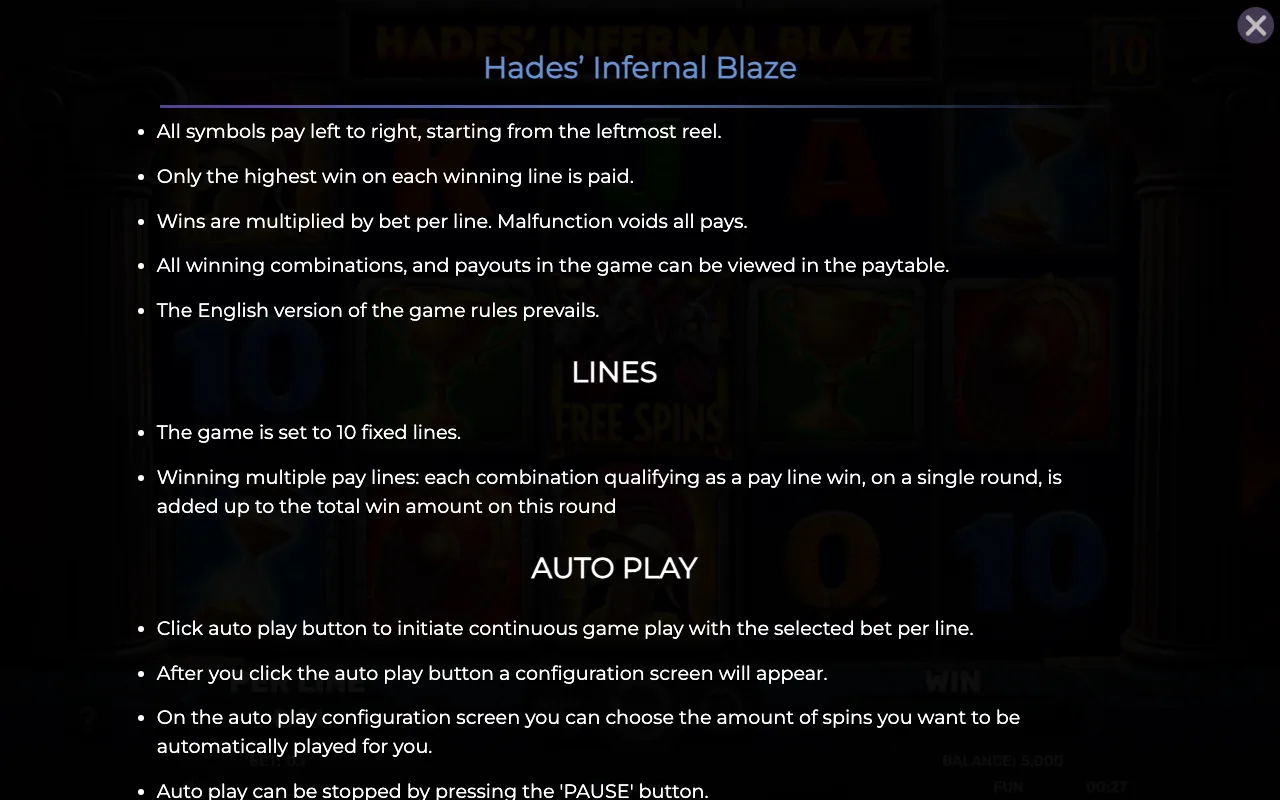 Game rules, page 7 — Hades Infernal Blaze