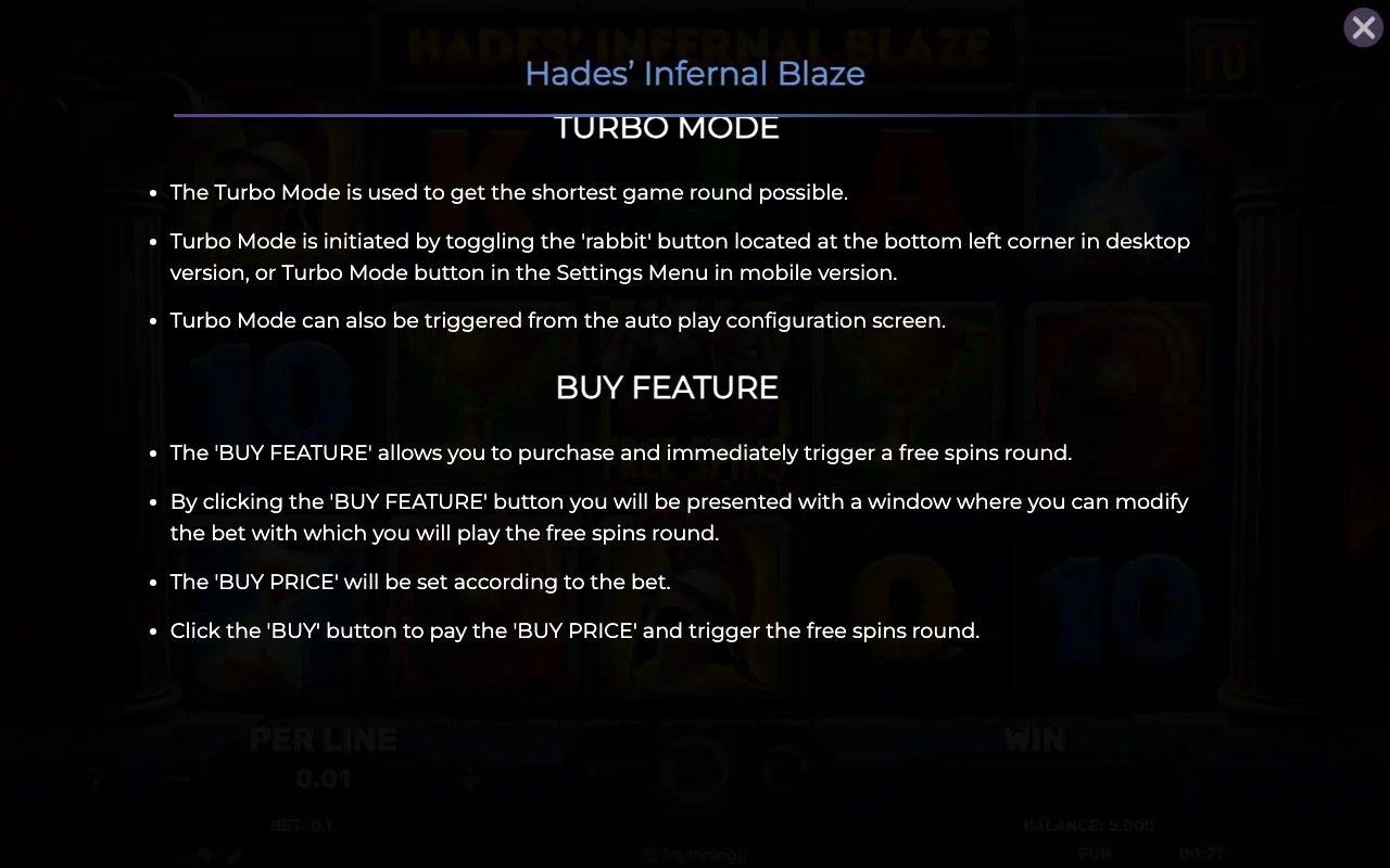 Buy feature — Hades Infernal Blaze