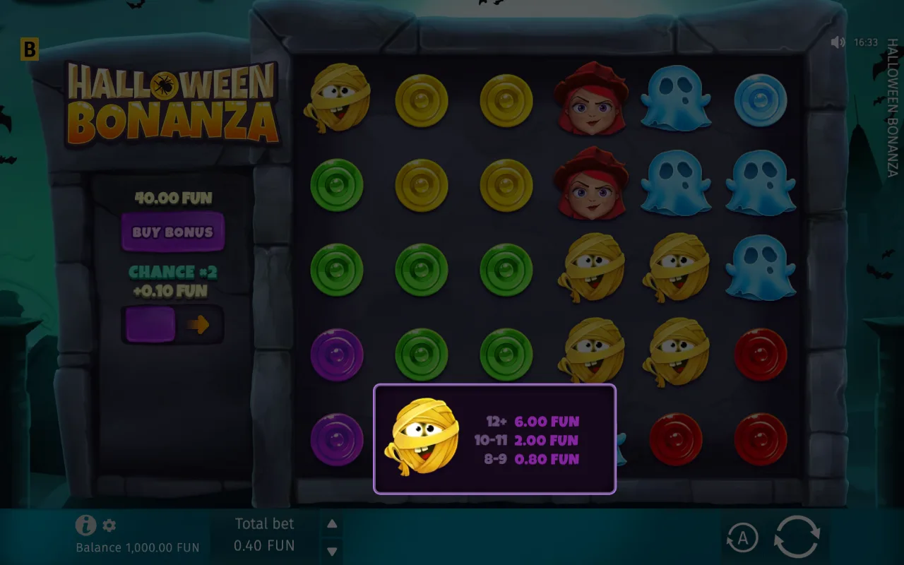 The base game — Halloween Bonanza