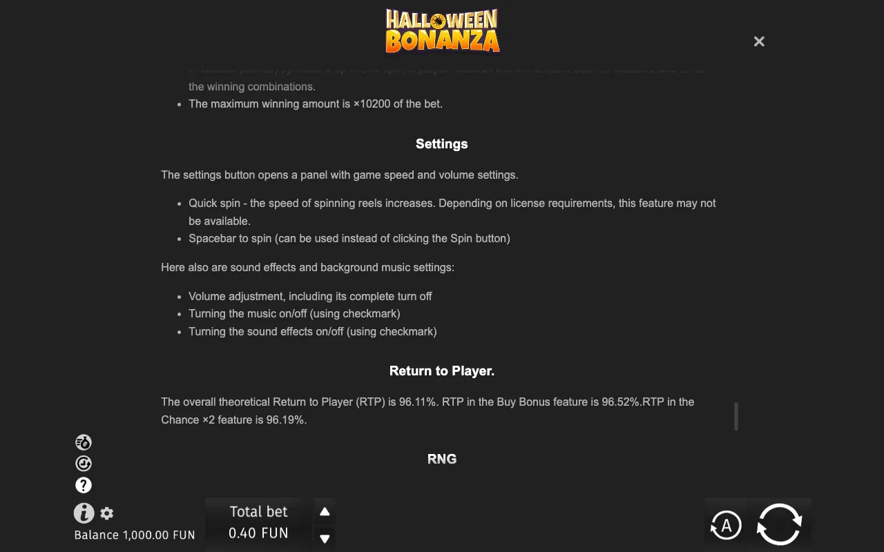 Game rules, page 10 — Halloween Bonanza