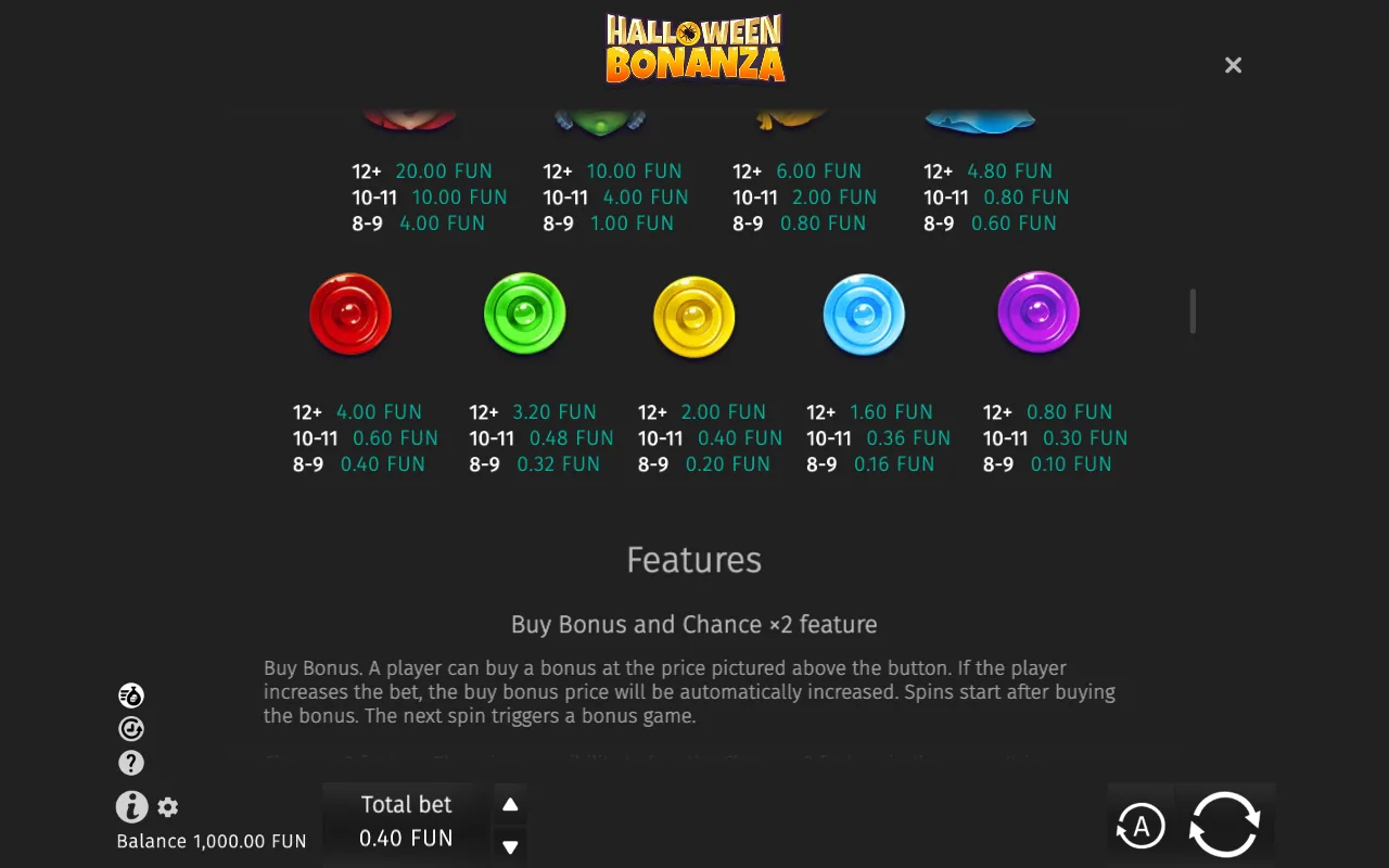 Game rules, page 2 — Halloween Bonanza
