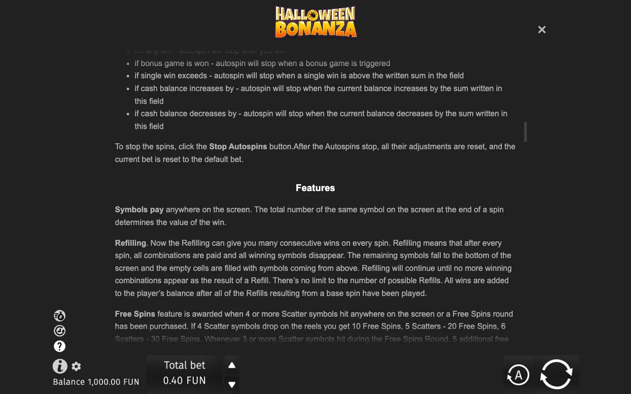 Game rules, page 7 — Halloween Bonanza