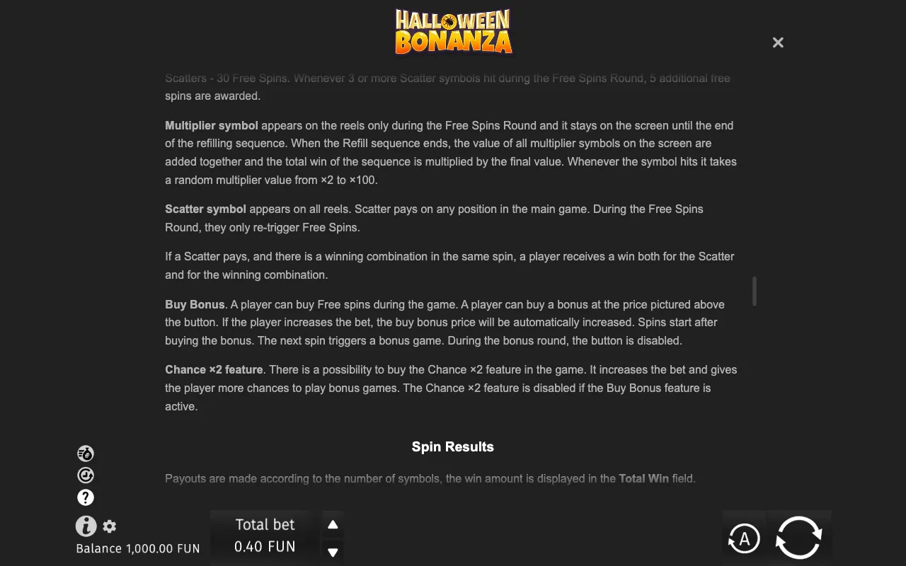 Game rules, page 8 — Halloween Bonanza