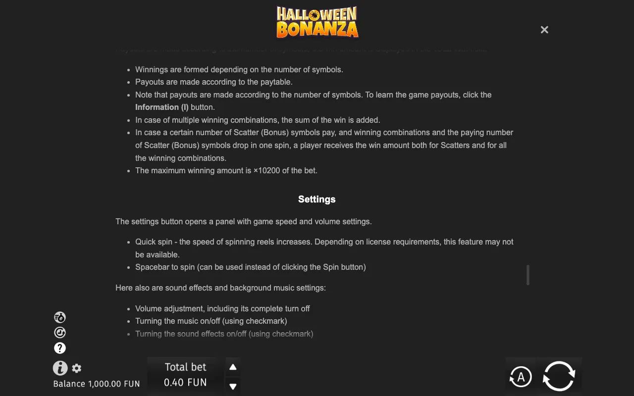 Game rules, page 9 — Halloween Bonanza