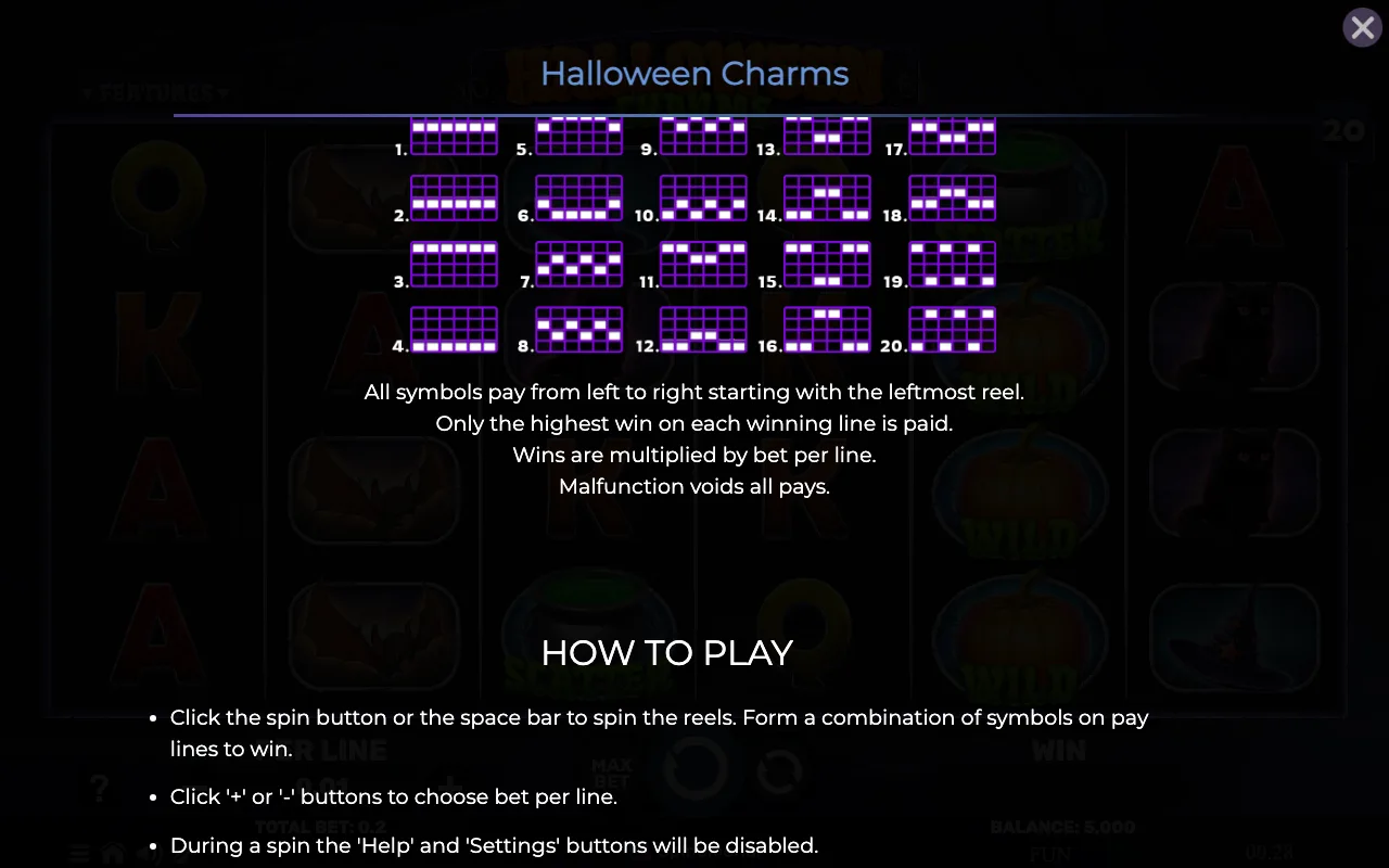 Game rules, page 3 — Halloween Charms