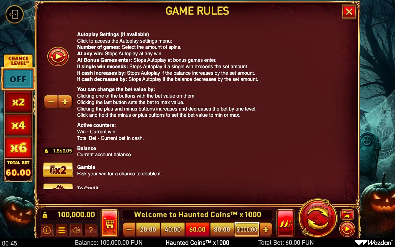 Game rules, page 12 — Haunted Coins X1000
