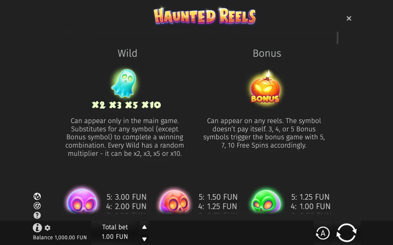 Game rules, page 1 — Haunted Reels