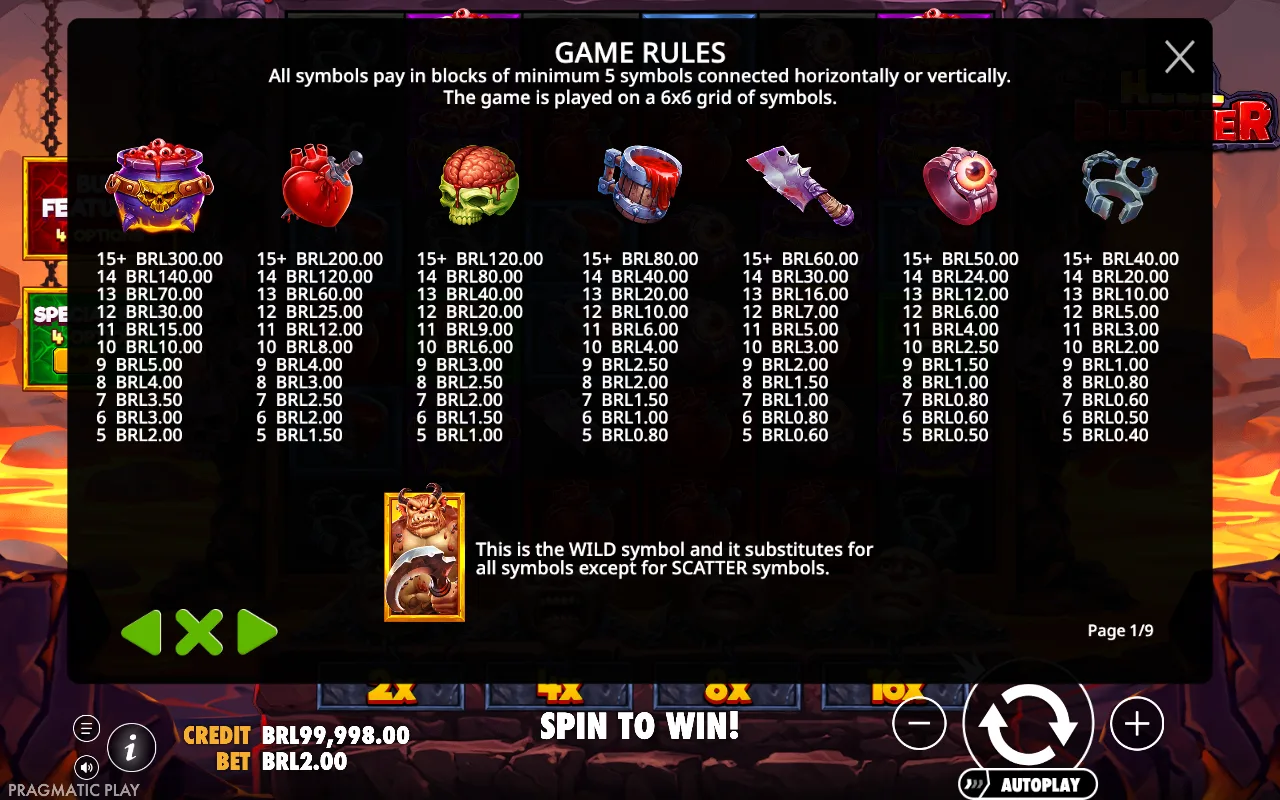 Game rules, page 1 — Hell Butcher