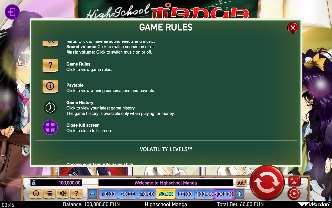 Game rules, page 6 — Highschool Manga