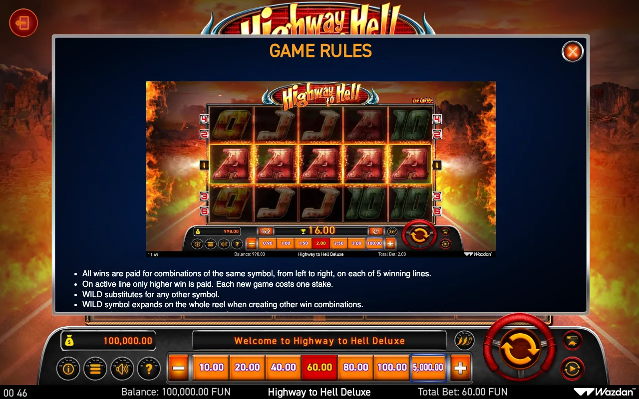 Game rules, page 2 — Highway to Hell Deluxe