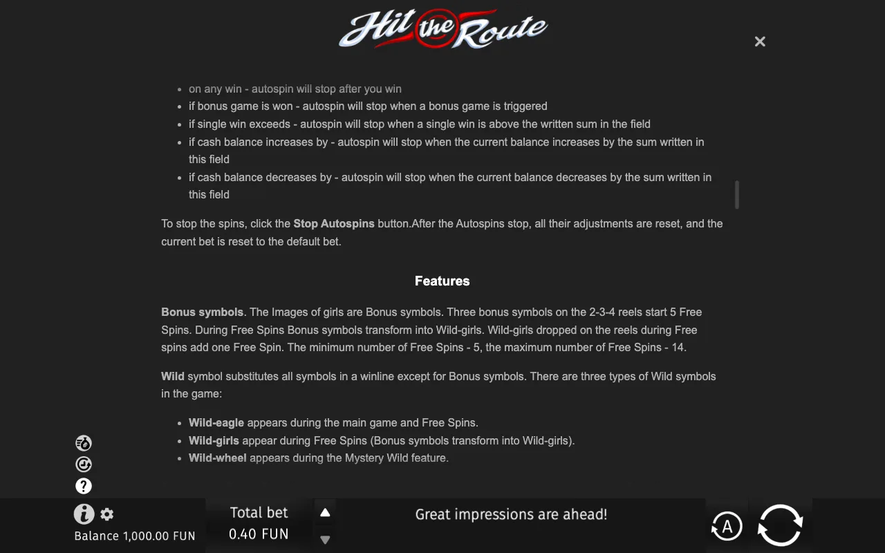 Game rules, page 7 — Hit the Route