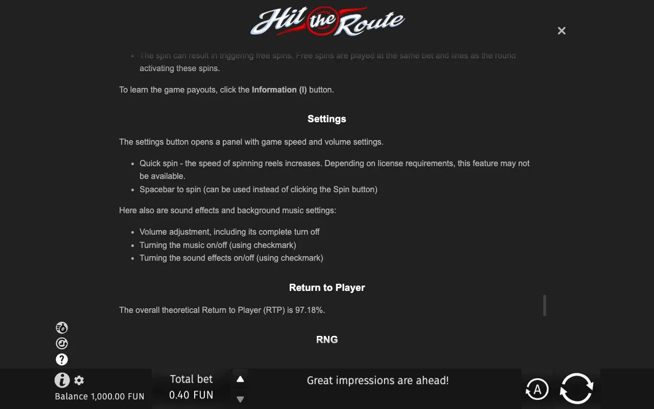 Game rules, page 9 — Hit the Route