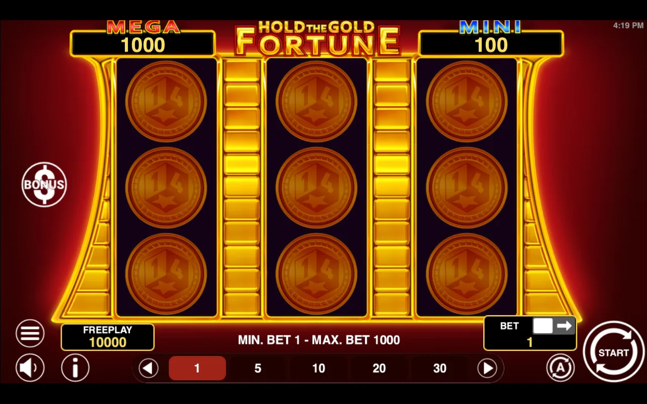 The base game — Hold The Gold Fortune