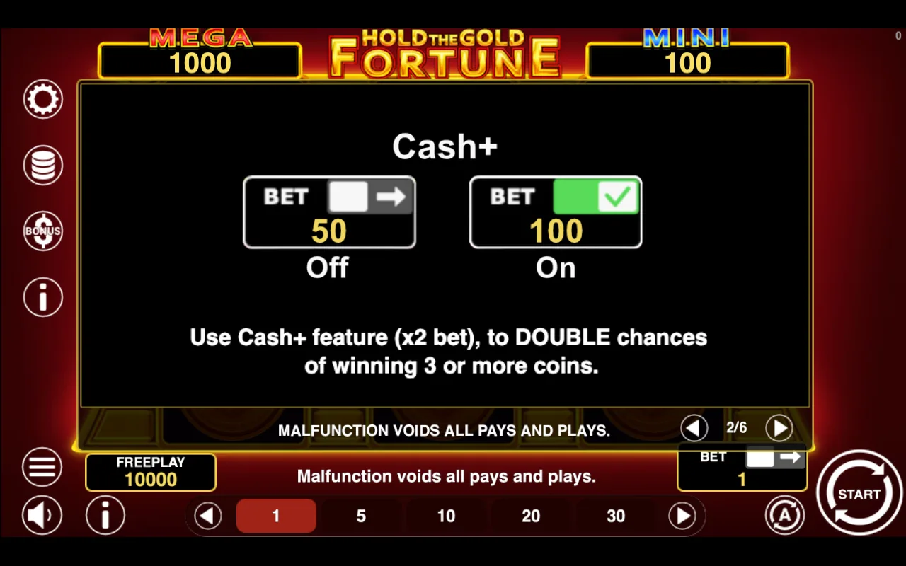 Game rules, page 2 — Hold The Gold Fortune
