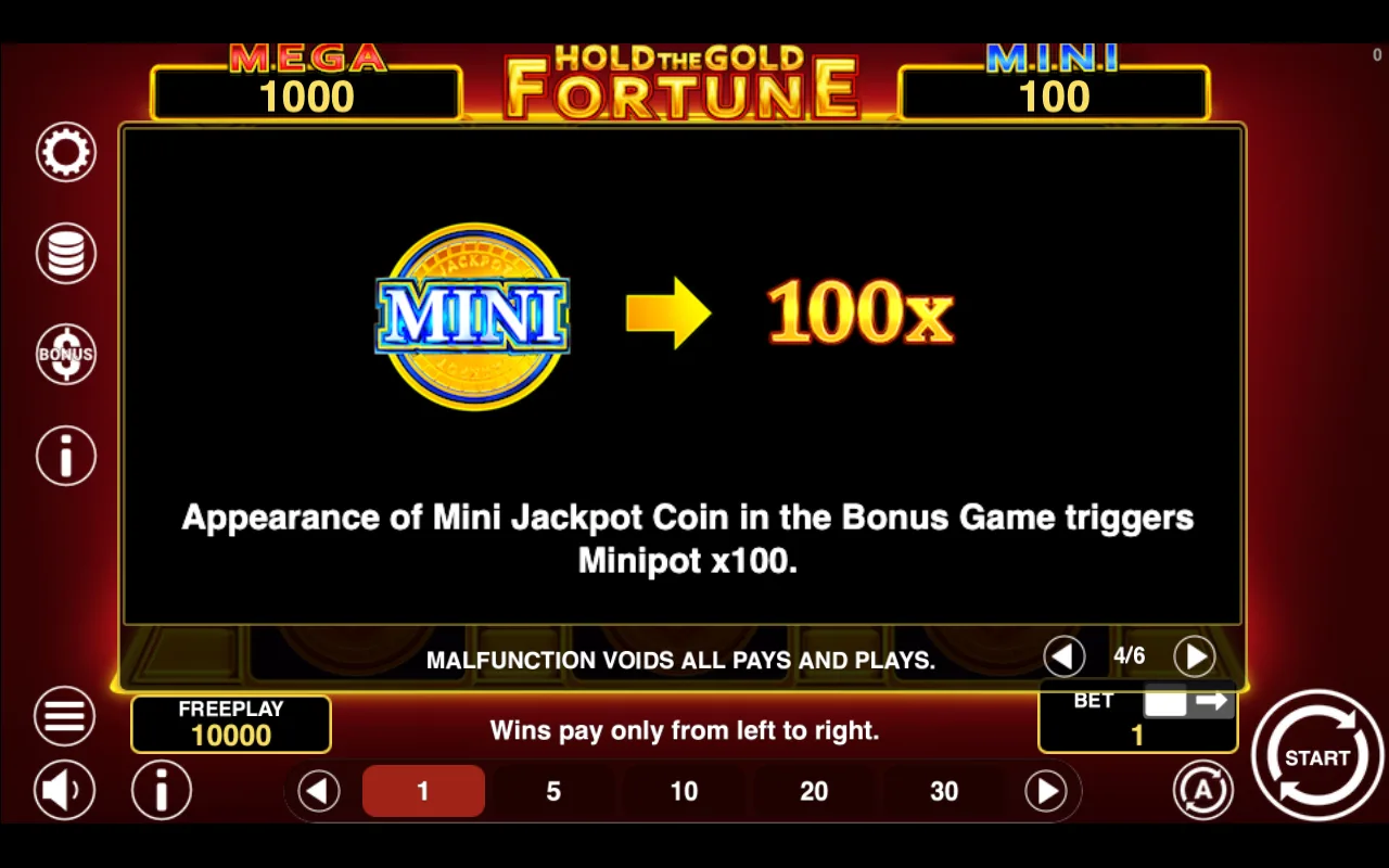 Game rules, page 4 — Hold The Gold Fortune