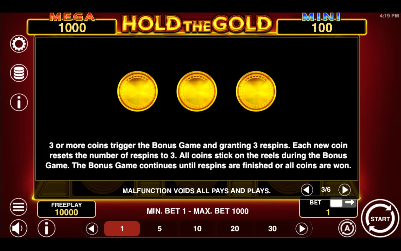 Game rules, page 3 — Hold The Gold