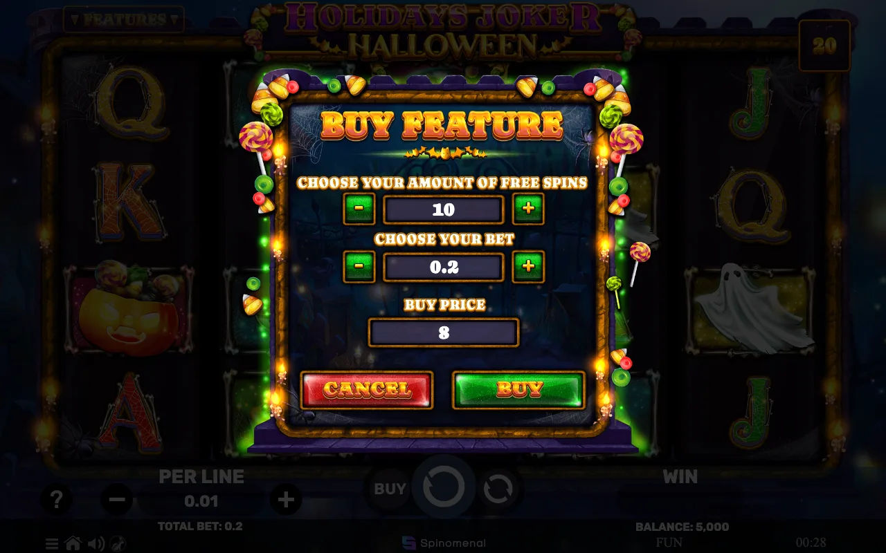 Buying the feature — Holidays Joker Halloween