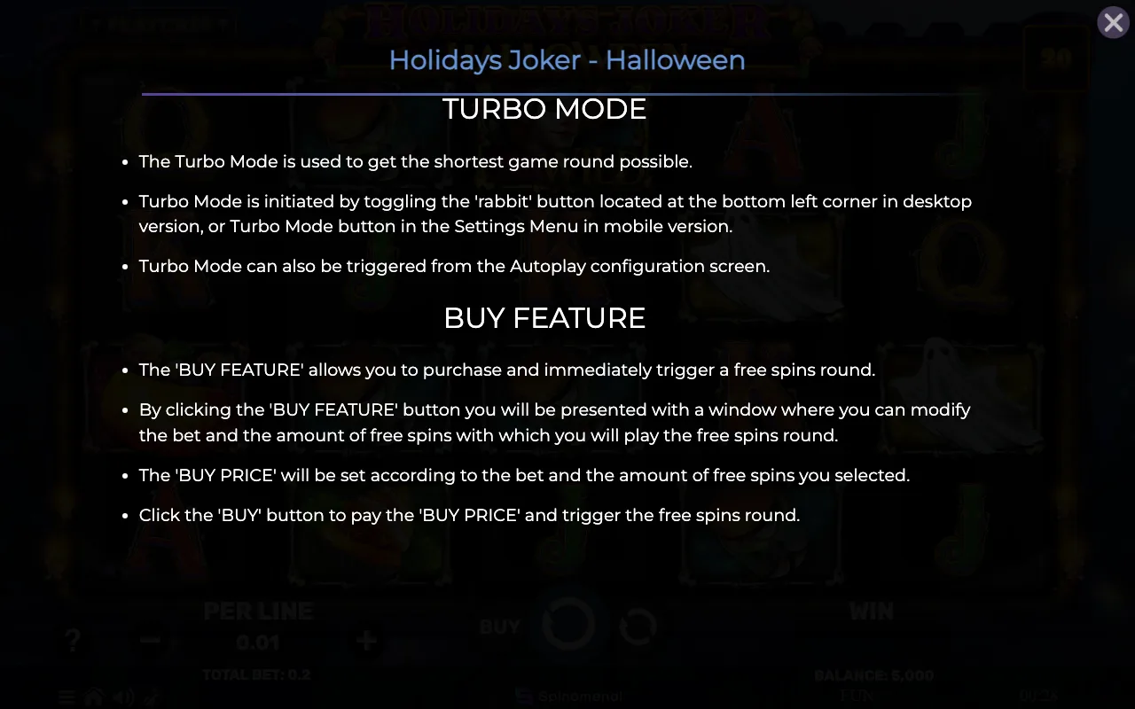 Game rules, page 8 — Holidays Joker Halloween