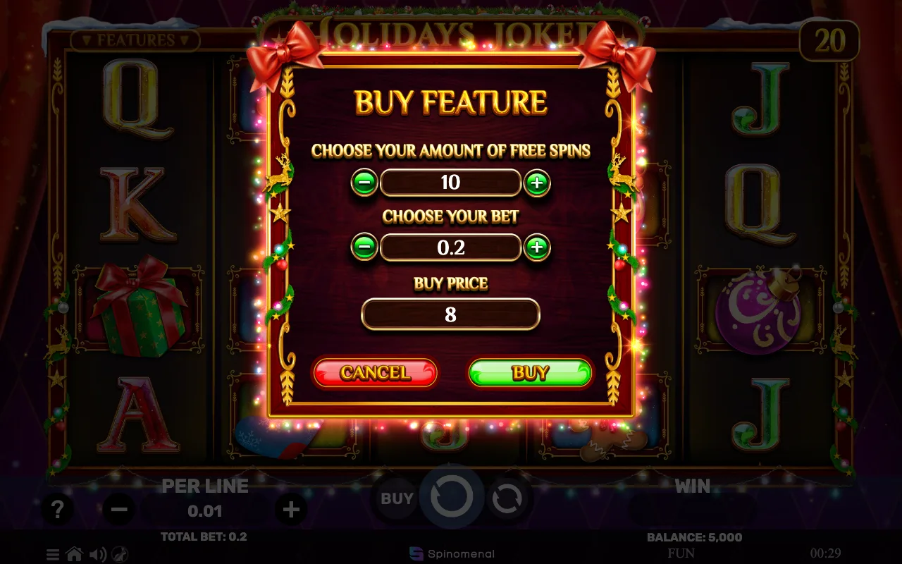 Buying the feature — Holidays Joker Xmas