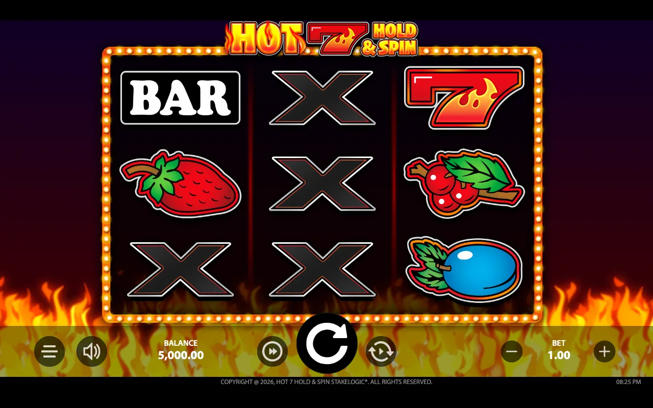 The base game — Hot 7 Hold Spin