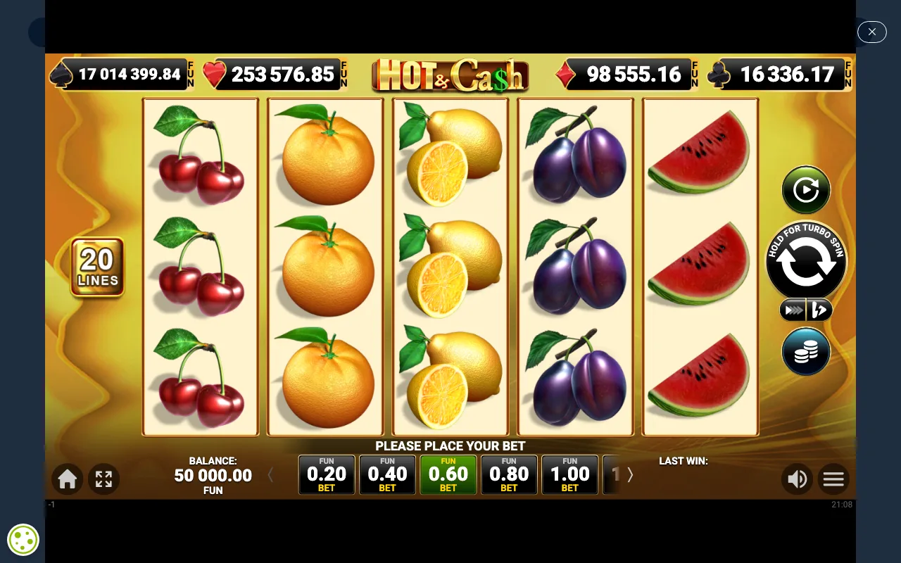 The base game — Hot And Cash