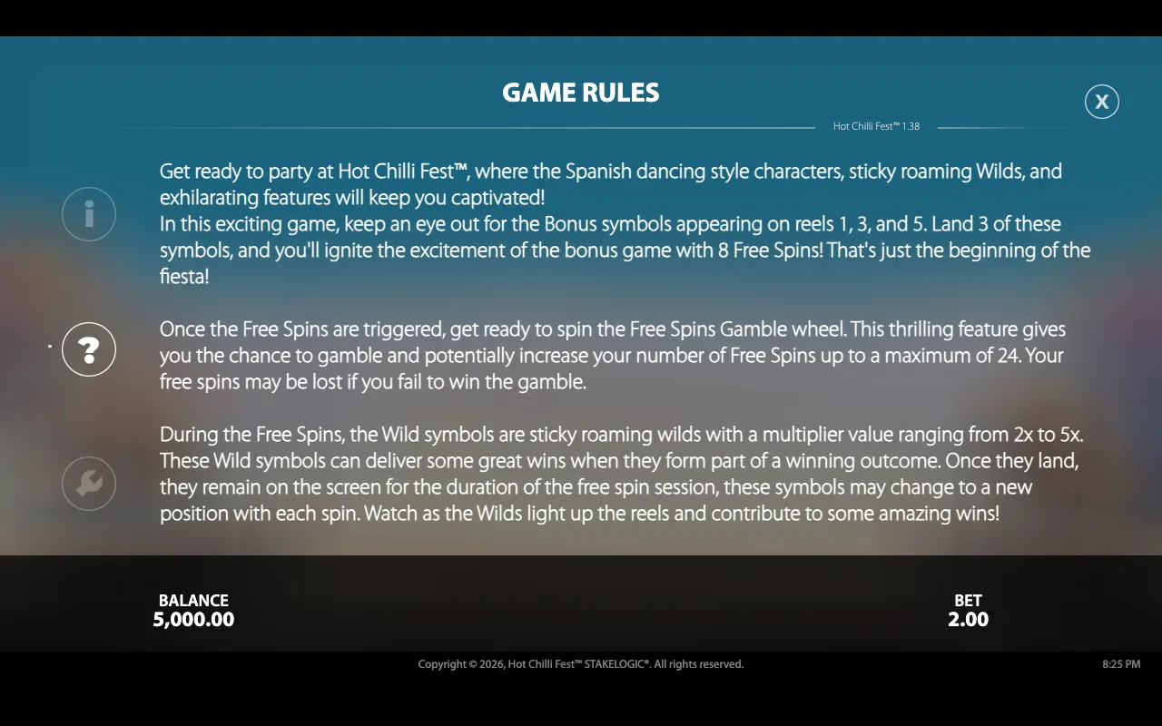 Game rules — Hot Chilli Fest