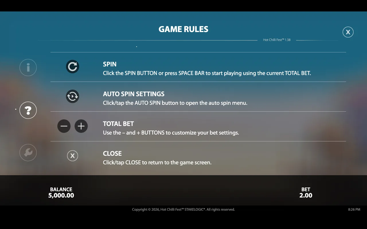 Game rules, page 4 — Hot Chilli Fest