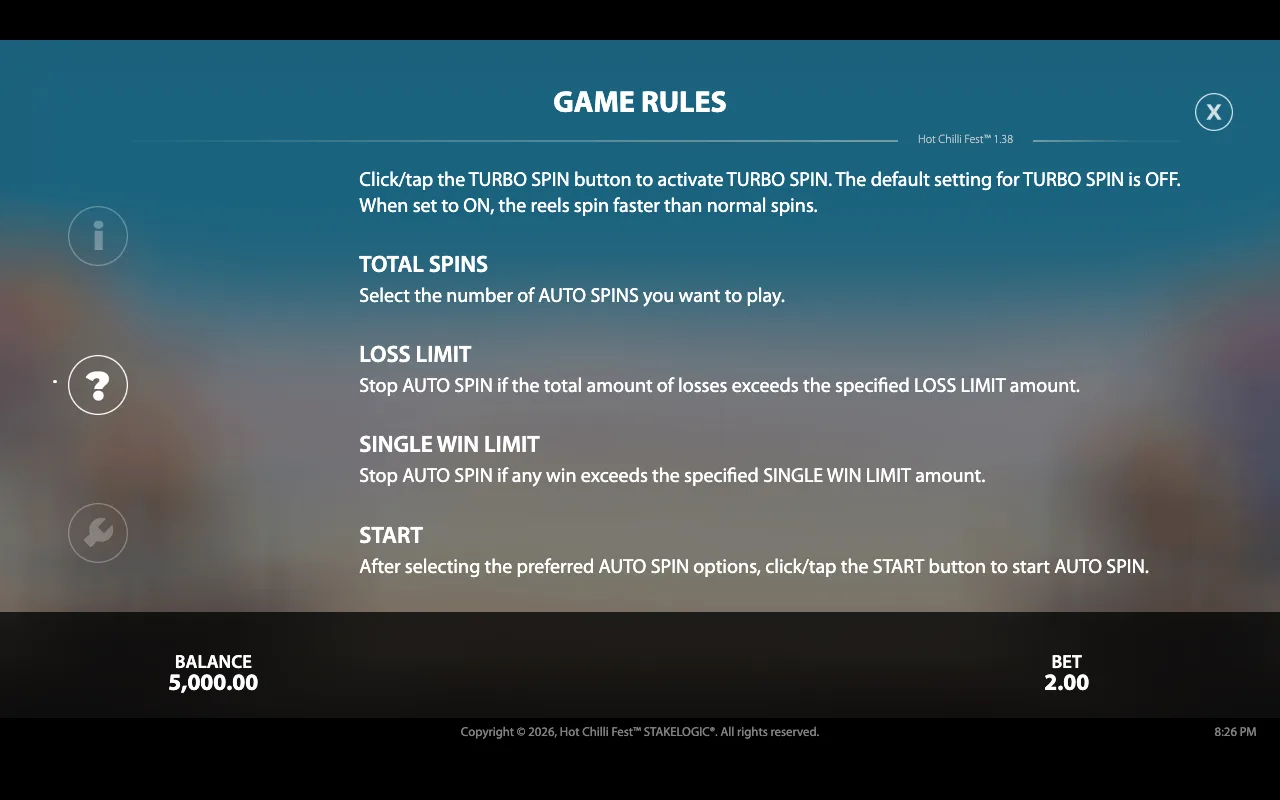 Game rules — Hot Chilli Fest