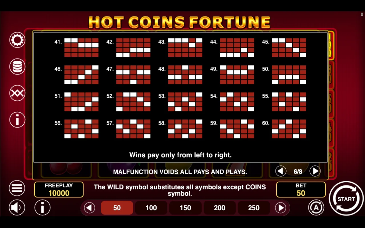 Game rules, page 6 — Hot Coins Fortune