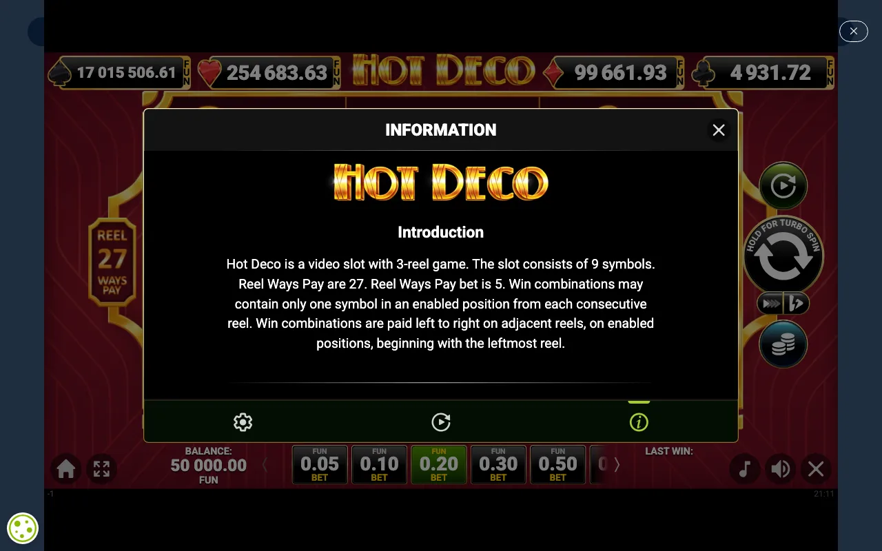 Game rules, page 1 — Hot Deco