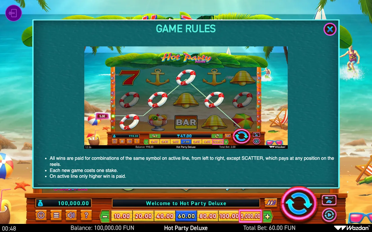 Game rules — Hot Party Deluxe