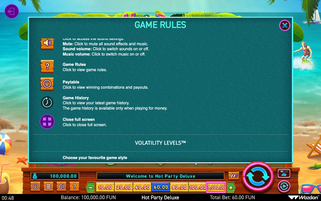 Game rules, page 6 — Hot Party Deluxe