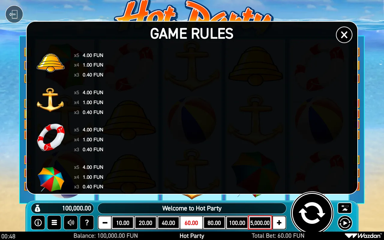 Game rules, page 3 — Hot Party