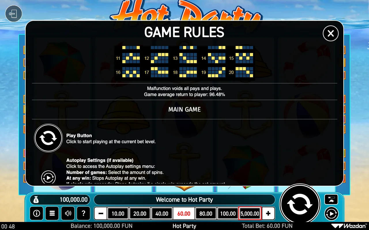 Game rules, page 4 — Hot Party