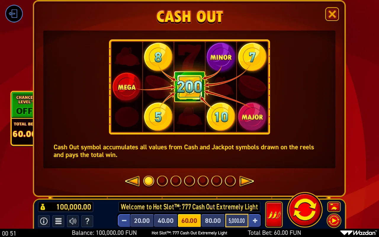 Game rules, page 1 — Hot Slot 777 Cash Out Extremely Light
