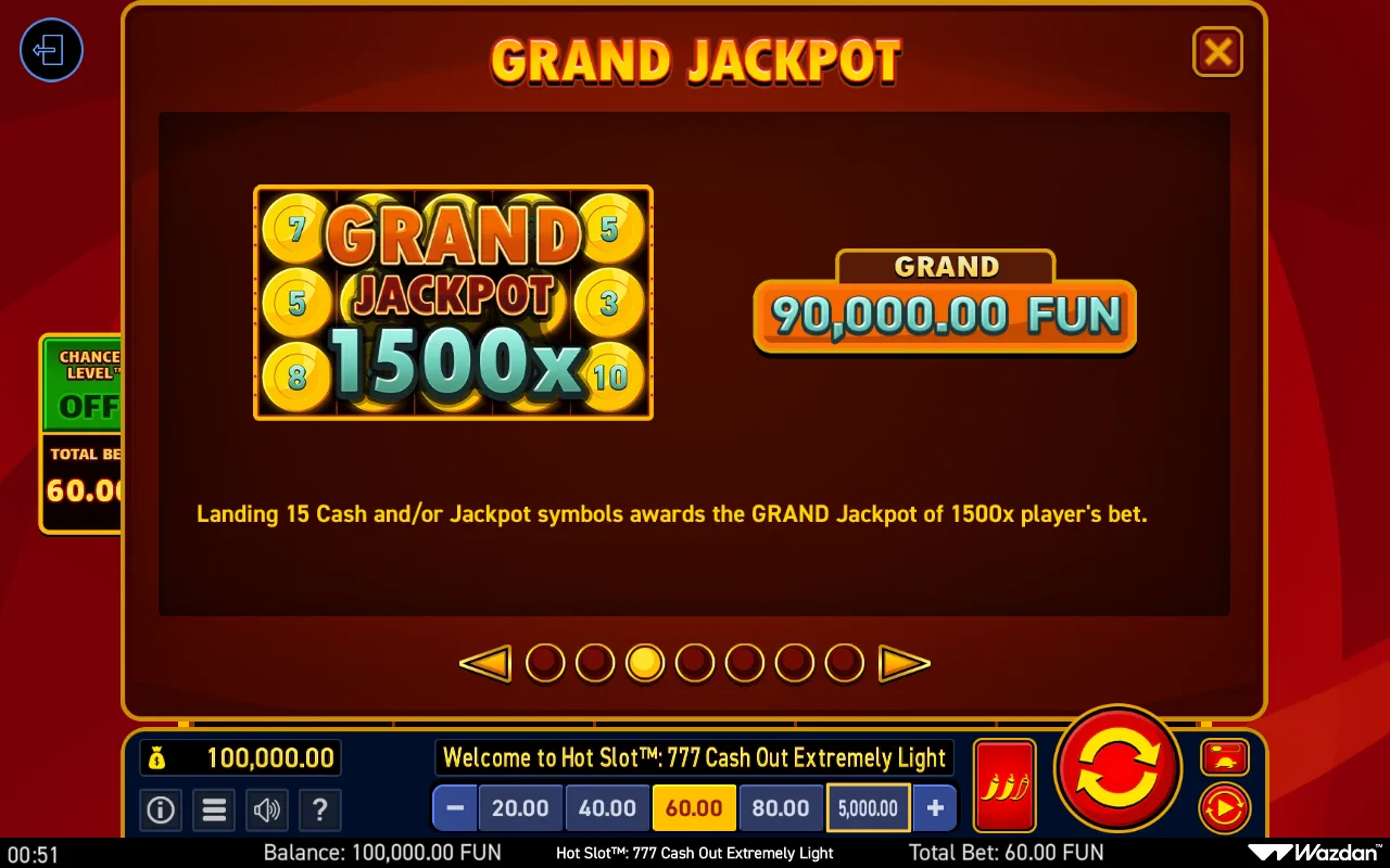 Game rules, page 3 — Hot Slot 777 Cash Out Extremely Light