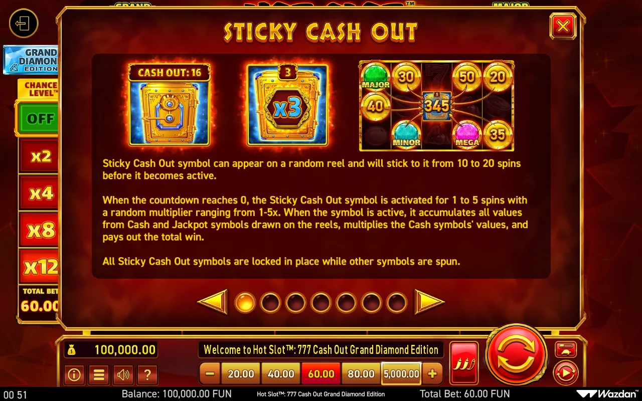 Game rules, page 1 — Hot Slot 777 Cash Out Grand Diamond Edition