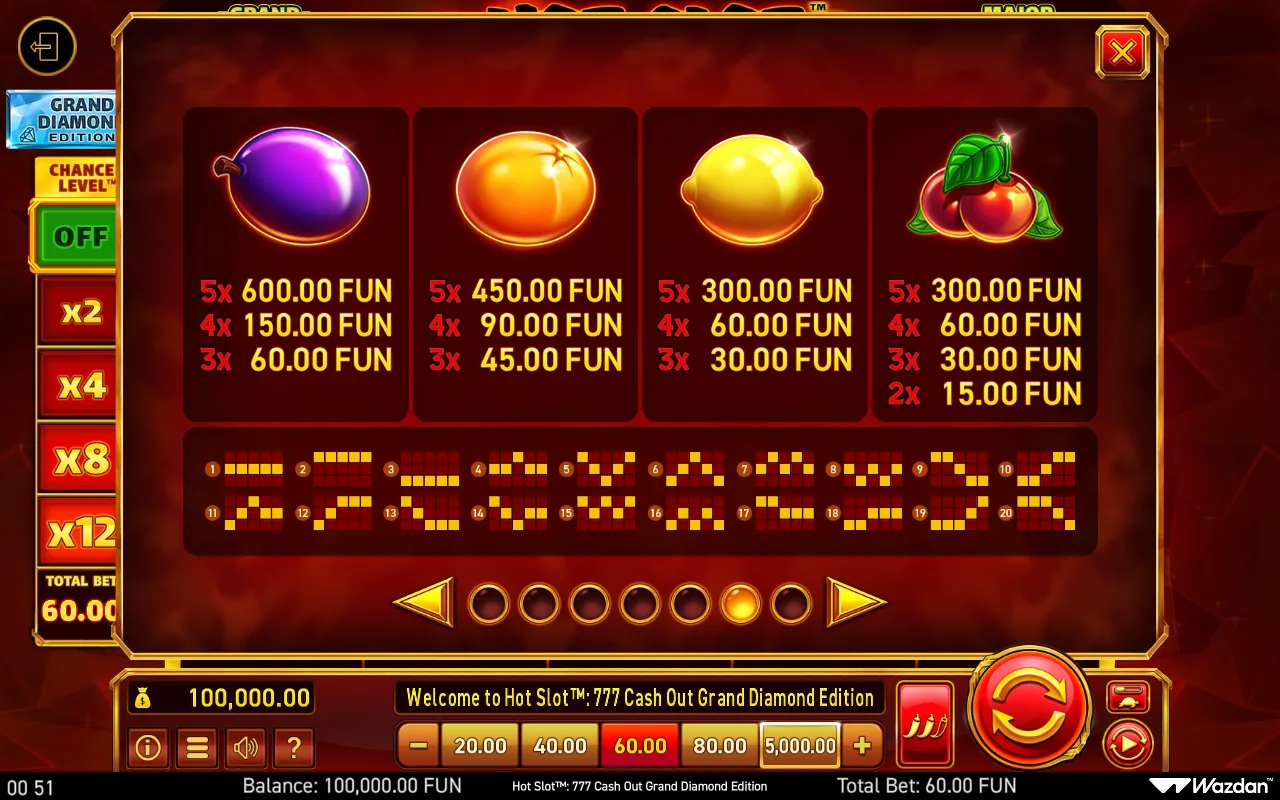 Game rules, page 6 — Hot Slot 777 Cash Out Grand Diamond Edition