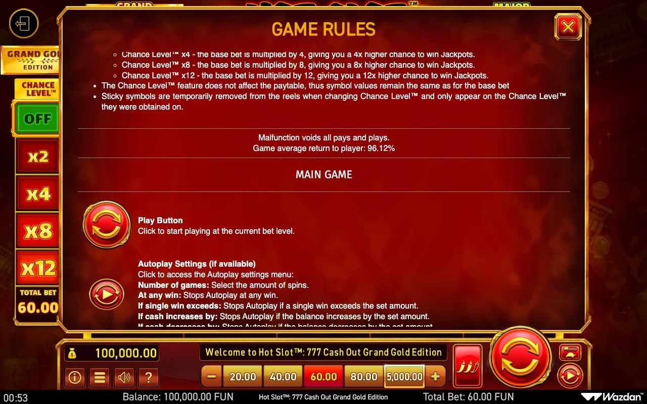 Game rules, page 11 — Hot Slot 777 Cash Out Grand Gold Edition