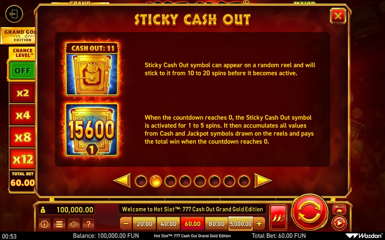 Game rules, page 2 — Hot Slot 777 Cash Out Grand Gold Edition