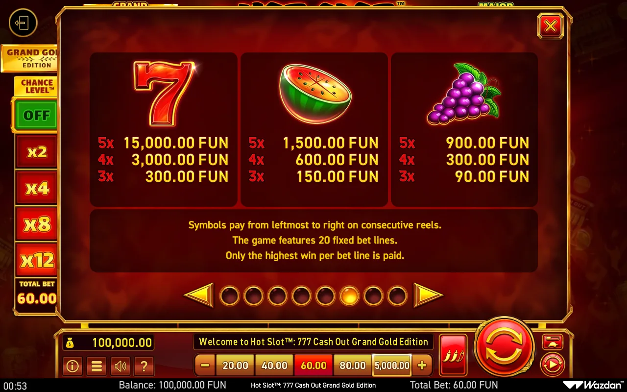 Game rules, page 6 — Hot Slot 777 Cash Out Grand Gold Edition