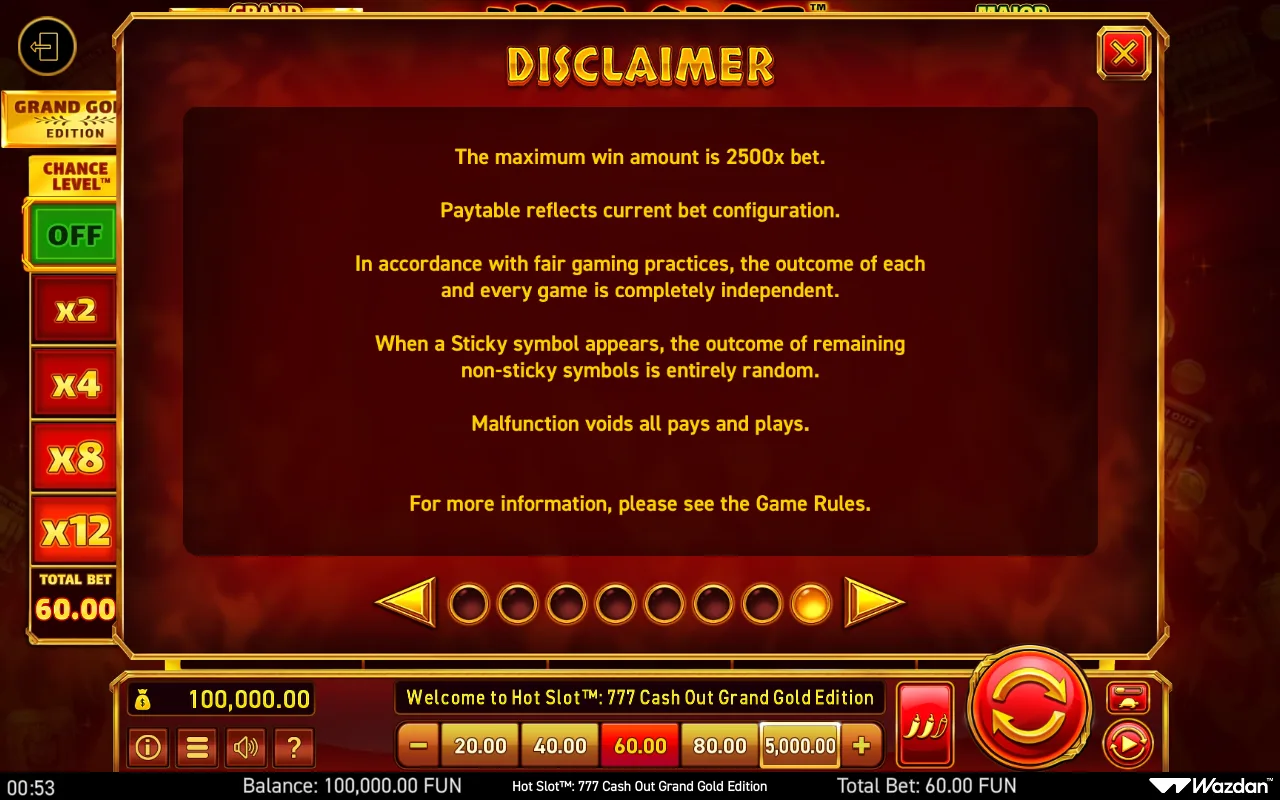 Game rules, page 8 — Hot Slot 777 Cash Out Grand Gold Edition