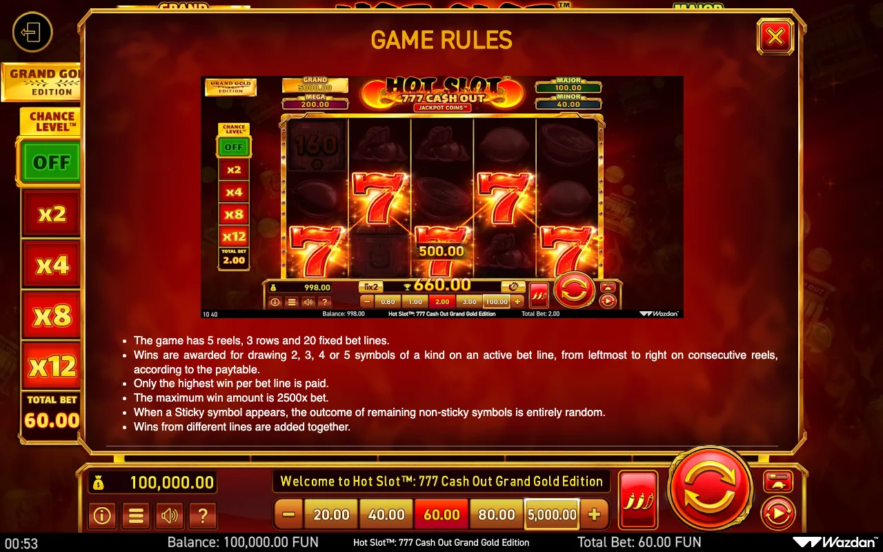 Game rules, page 9 — Hot Slot 777 Cash Out Grand Gold Edition